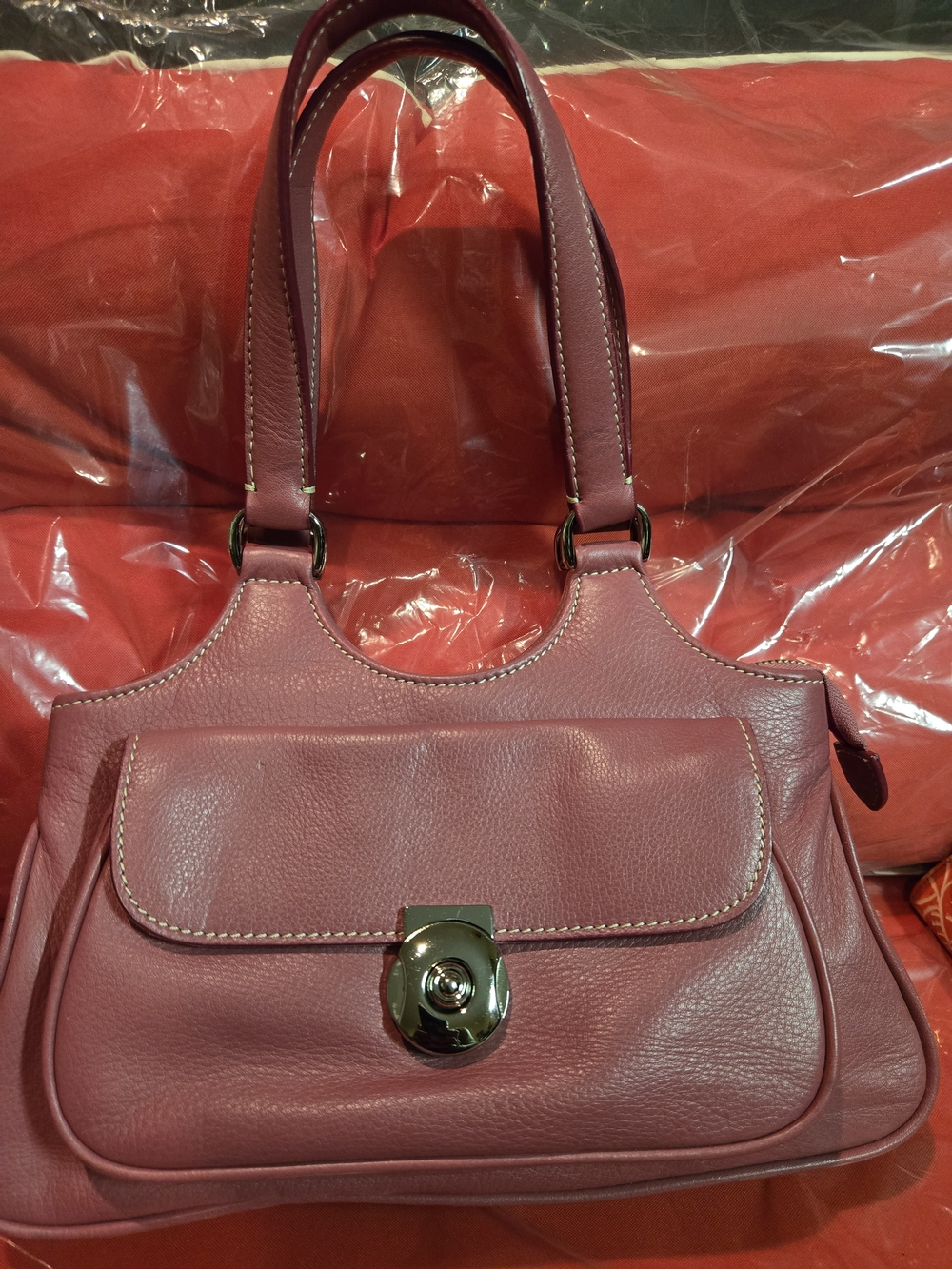 The Limited Dusty Rose Leather Shoulder Bag